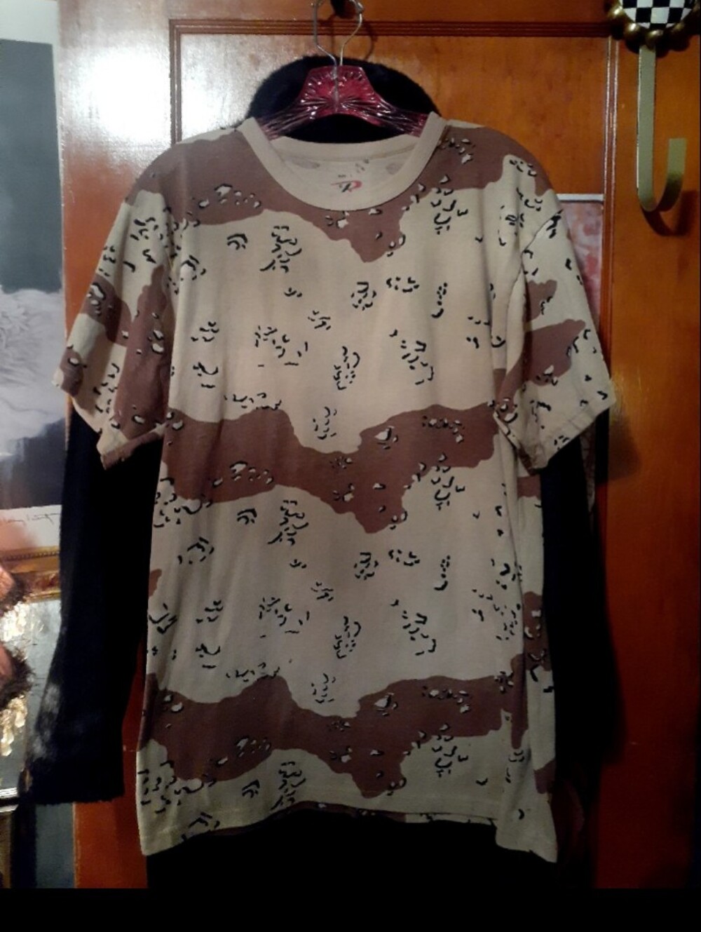 Men's Desert Camo Short-Sleeve Shirt - Tan/Brown Large